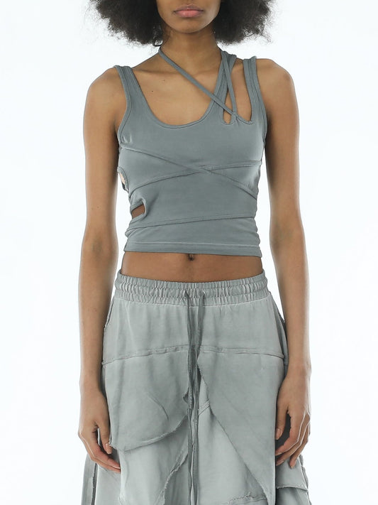 Tie Grey tank top